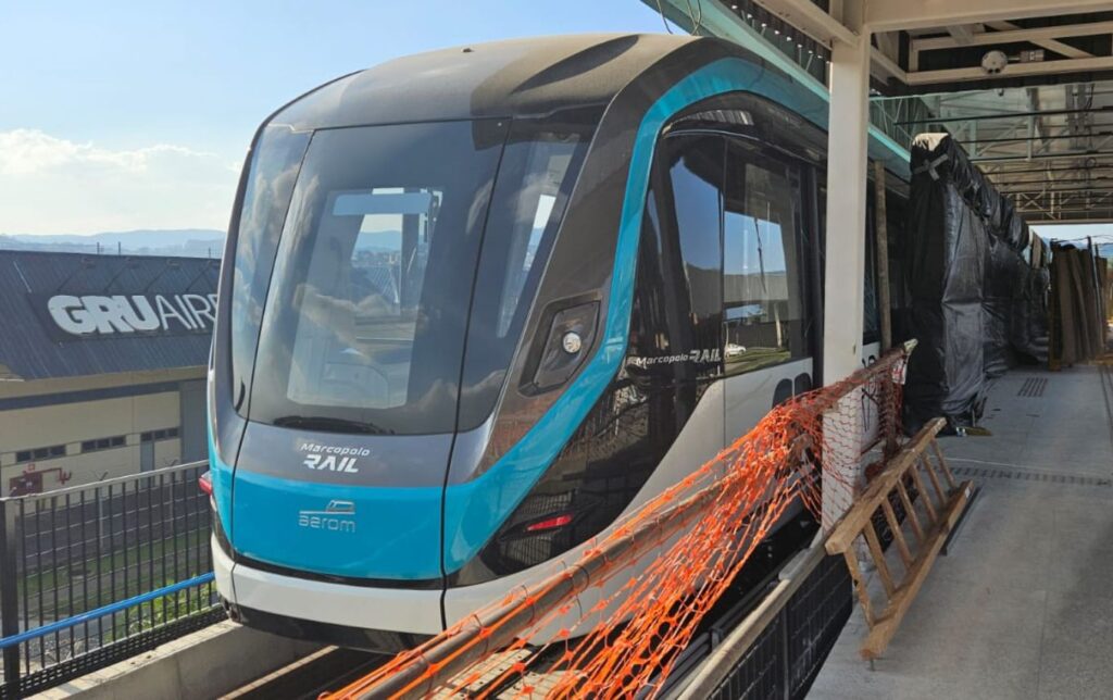 Imagem exclusiva do People Mover, o trem que vai ligar o aeroporto de Guarulhos à CPTM