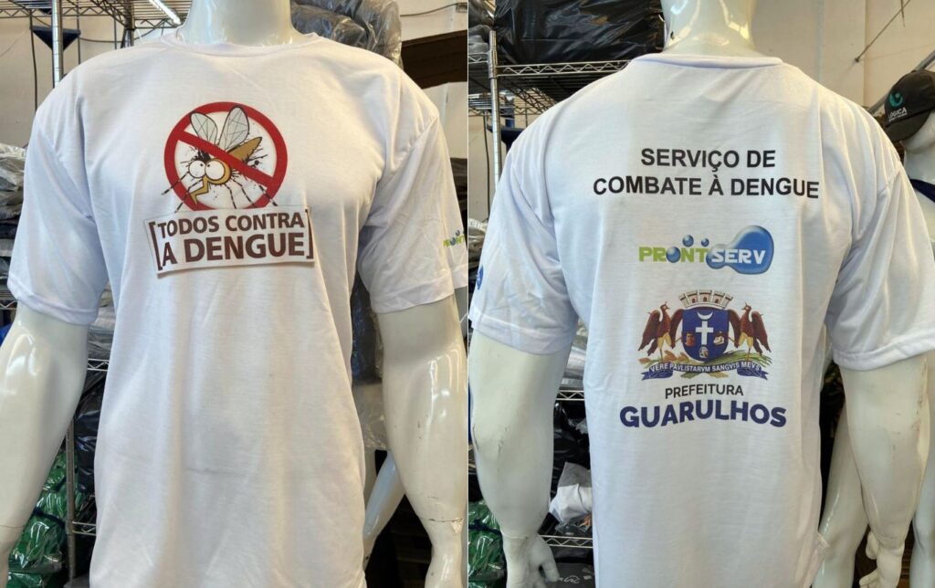 Uniforme dos funcionários da Prefeitura de Guarulhos que fazem visitas em ação contra a dengue