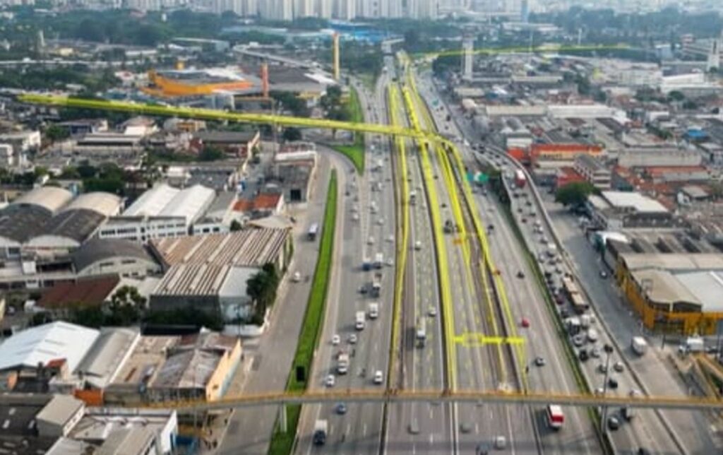 Novo viaduto que vai ligar pista expressa da Dutra com a Ponte do Tatuapé (Foto: CCR RioSP)