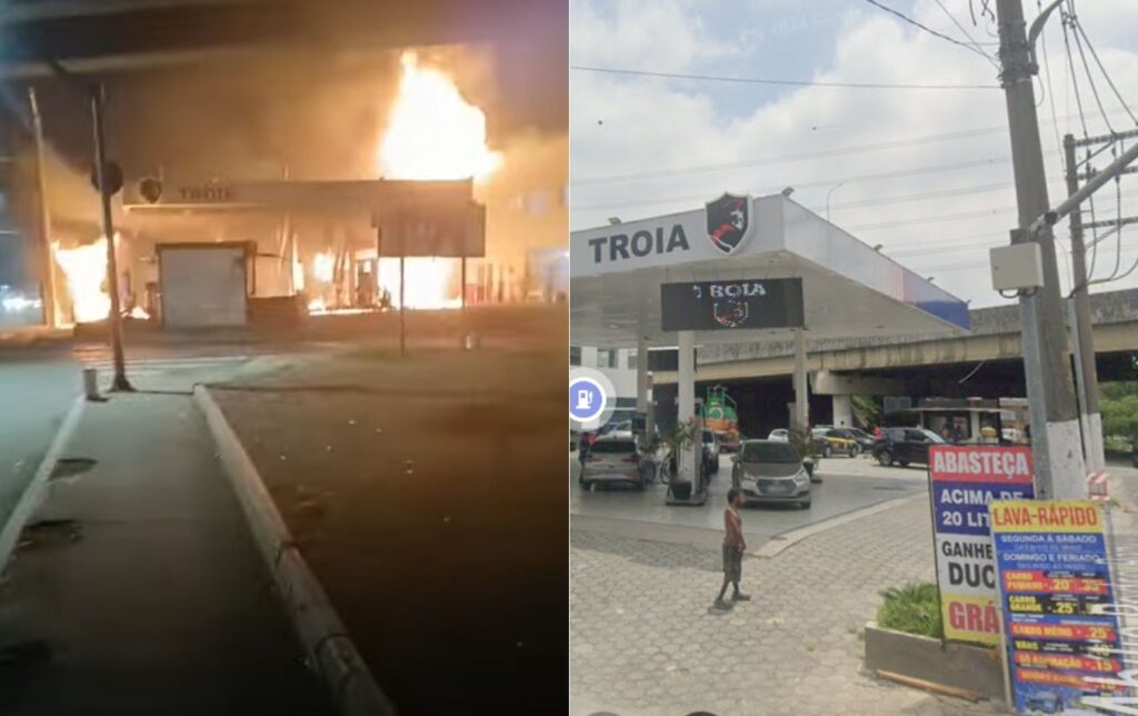 Posto de combustível pega fogo na divisa entre Guarulhos e Jaçanã