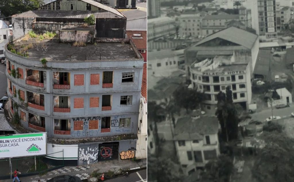 Foto rara mostra como era o Palácio Hotel, que está abandonado no centro