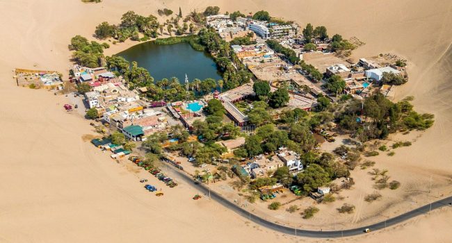 Oásis de Huacachina, no Peru, o único da América do Sul