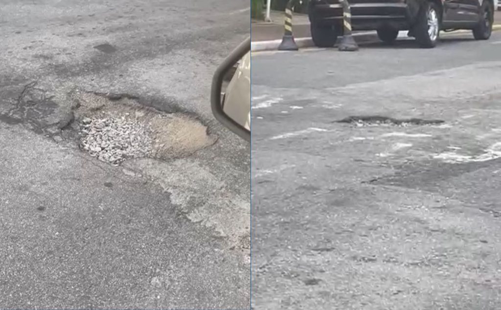 Leitor denuncia buracos na rua Londrina, perto do Internacional